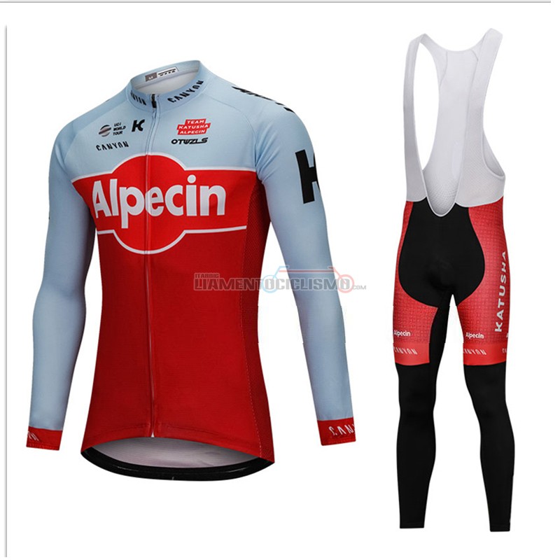 Abbigliamento Ciclismo Katusha Alpecin ML 2018 Rosso